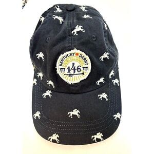 Kentucky Derby Churchill Downs 146 Navy Cap With White Horses